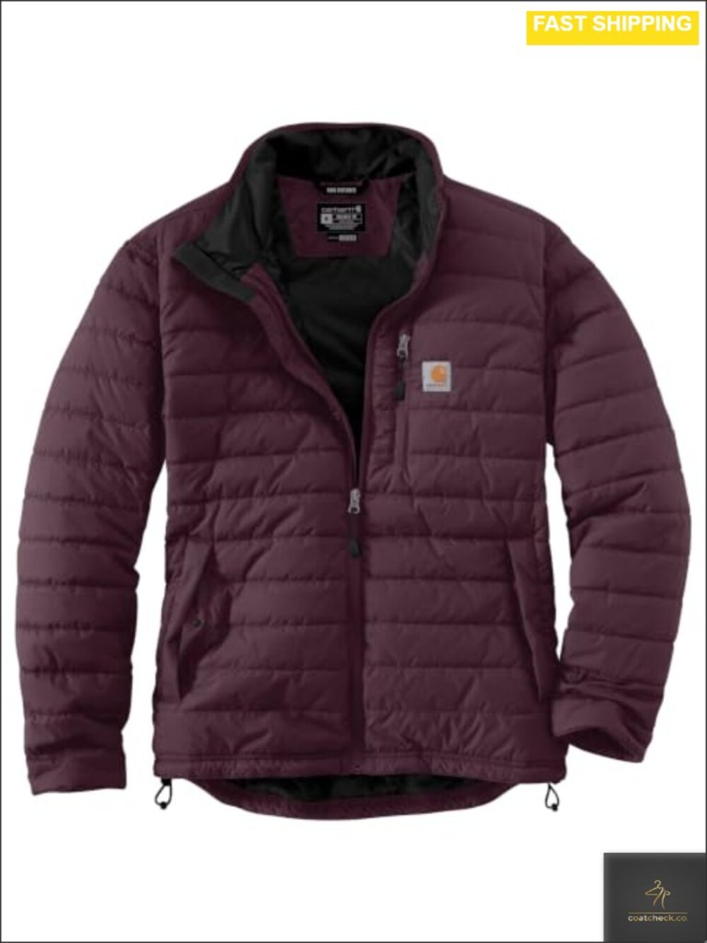 Carhartt Men's Gilliam Quilted Jacket Water Repellent Windproof Mock-Neck